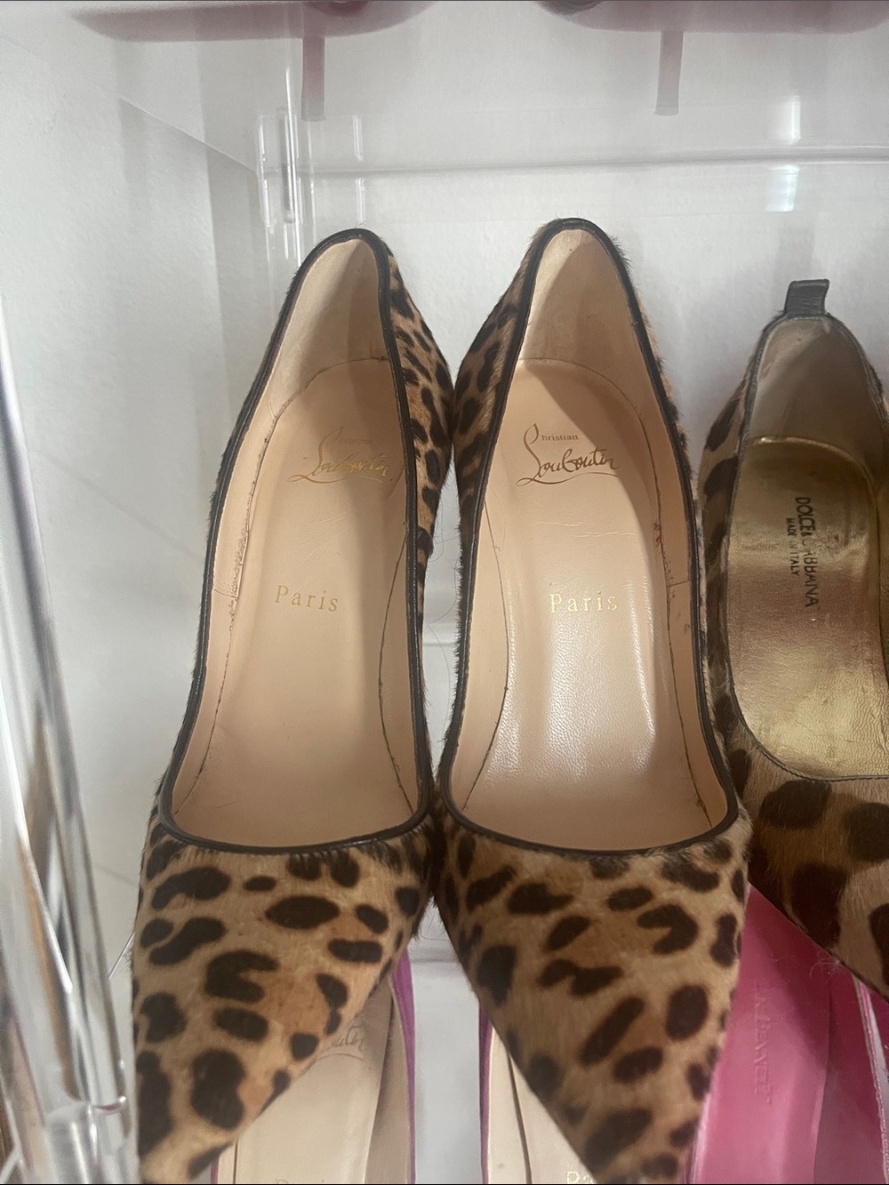Christian Louboutin Leopard Print Pointed-Toe Pumps - Brown & Black highest heel